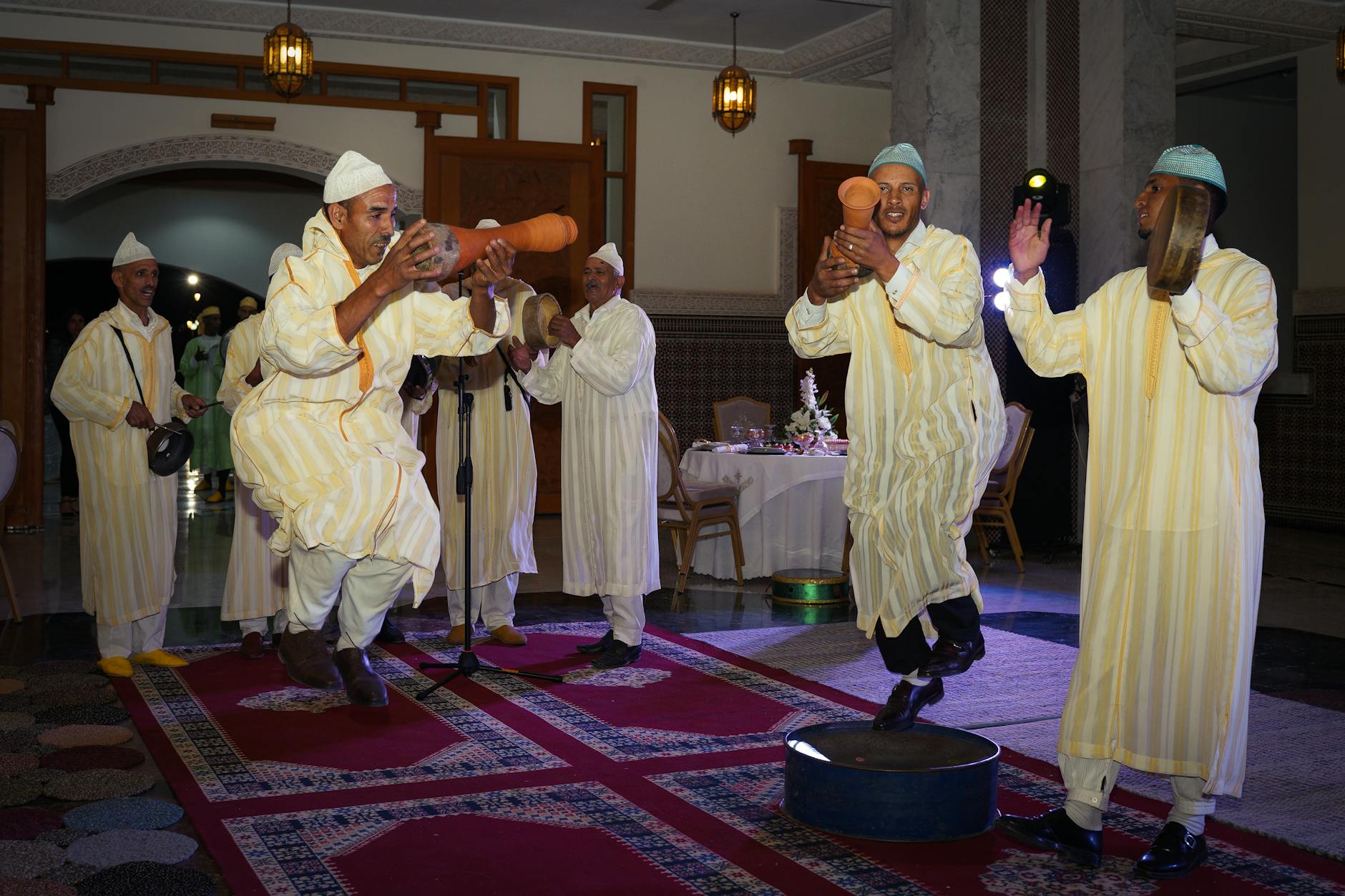 Festive celebration with lights and music in Morocco